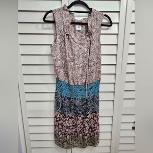 Cabi Paisley Print Sleeveless Sheer Dress M